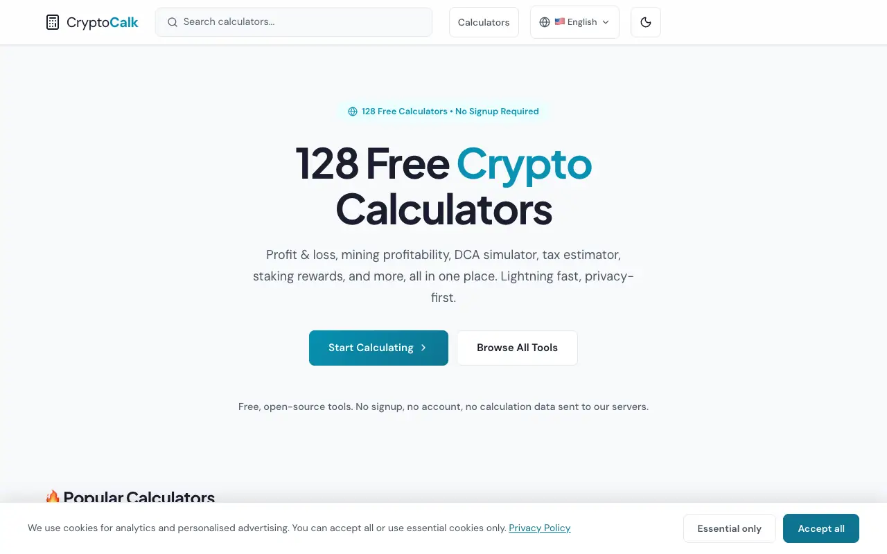 CryptoCalk: главная страница cryptocalk.com 30 сентября 2026