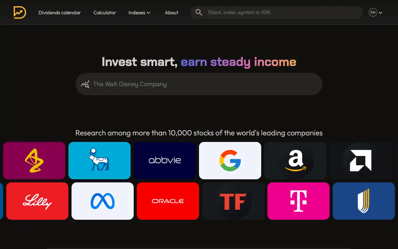 Dividendpedia: главная страница dividendpedia.com 30 сентября 2026