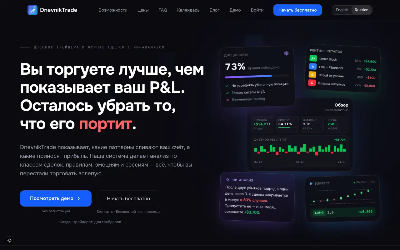 DnevnikTrade: главная страница dnevnik.trade 30 сентября 2026