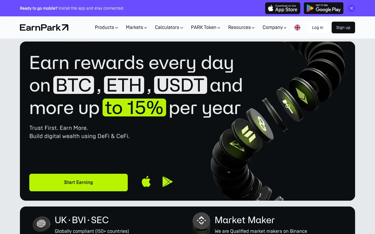 EarnPark: главная страница earnpark.com 30 сентября 2026