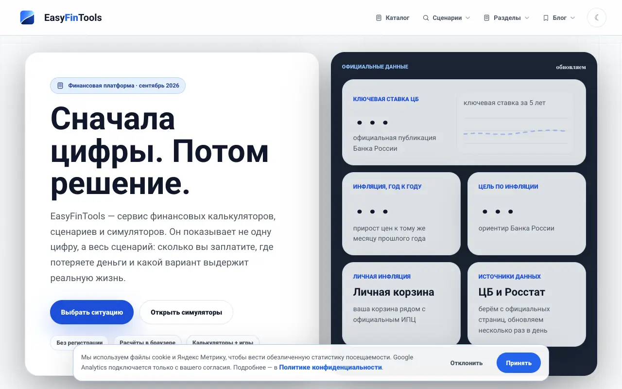 EasyFinTools: главная страница easyfinancetools.ru 30 сентября 2026