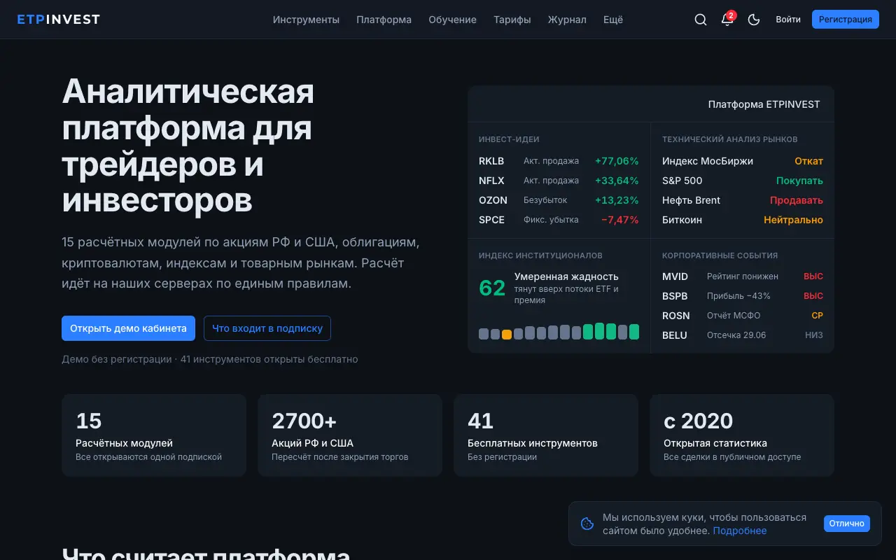 ETPINVEST: главная страница etpinvest.ru 30 сентября 2026