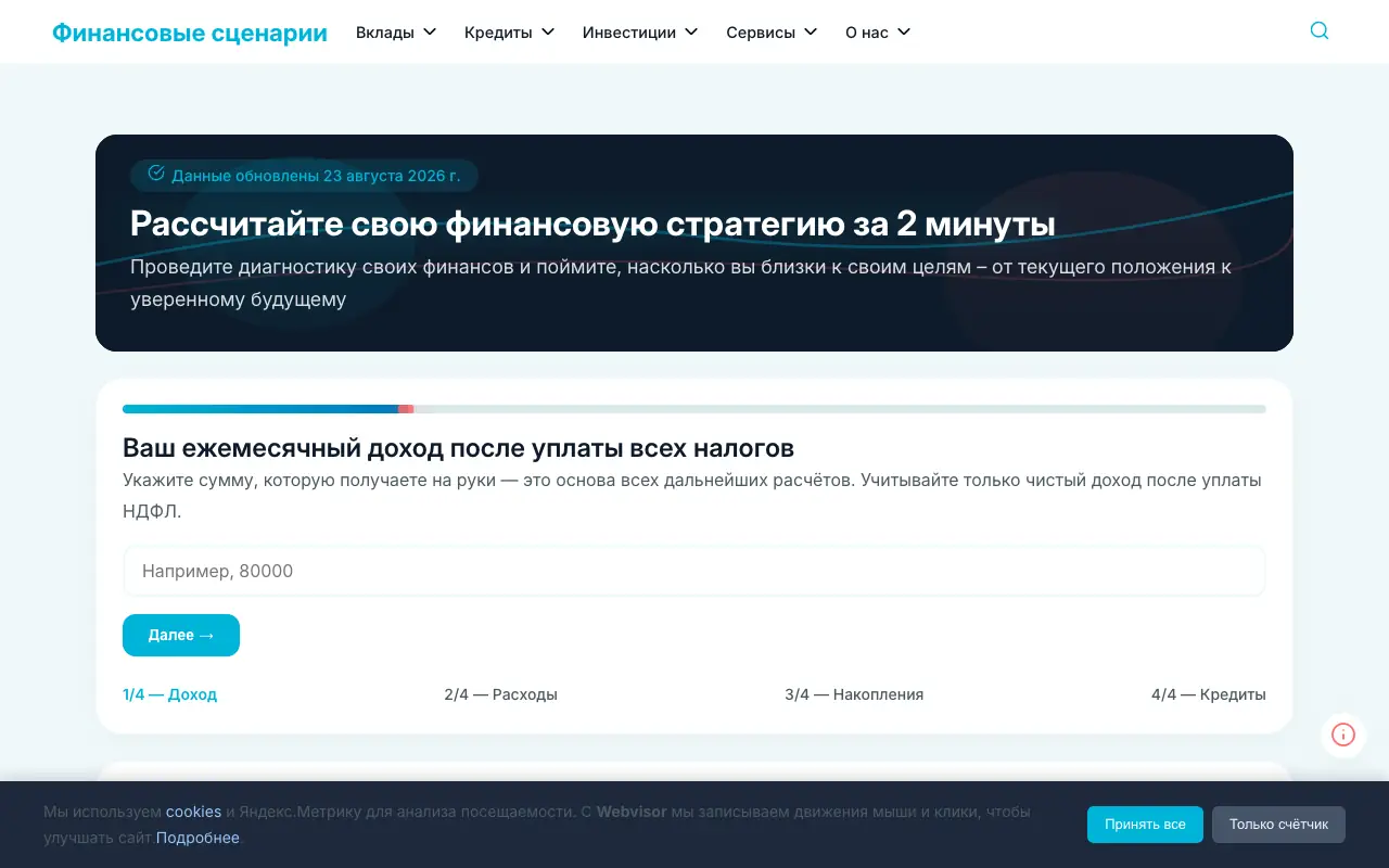 Финансовые сценарии: главная страница finscript.ru 30 сентября 2026