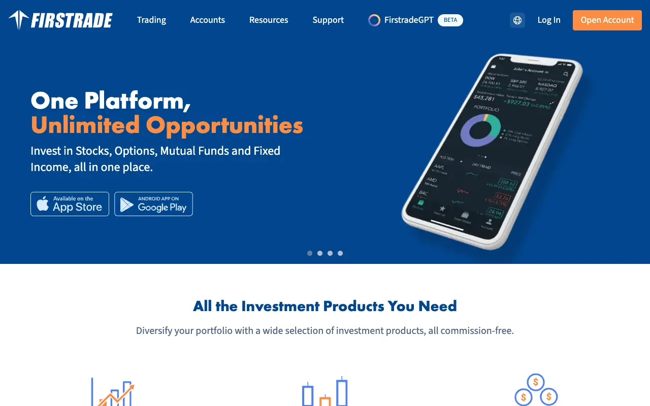 Firstrade: главная страница firstrade.com 30 сентября 2026