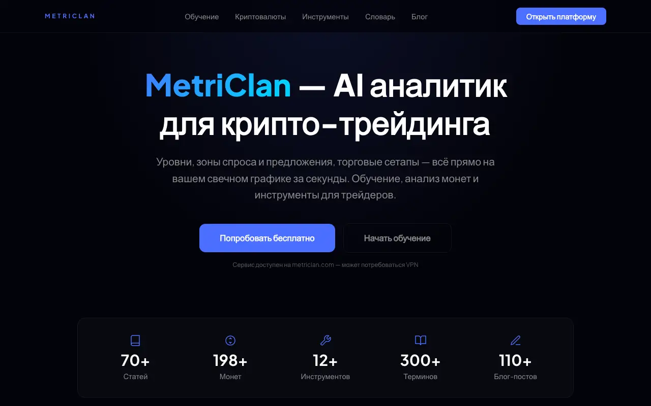 MetriClan: главная страница metriclan.ru 30 сентября 2026