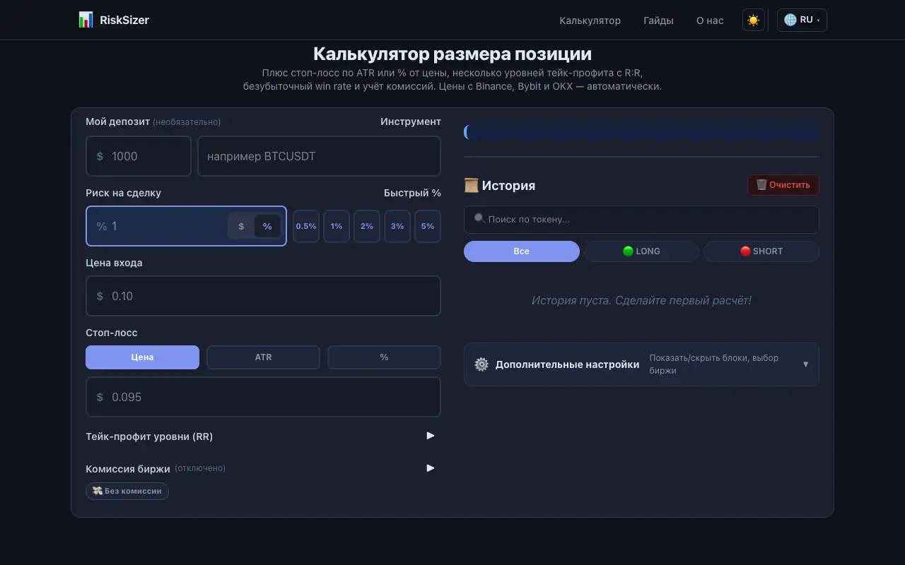 RiskSizer: страница risksizer.app/ru 30 сентября 2026