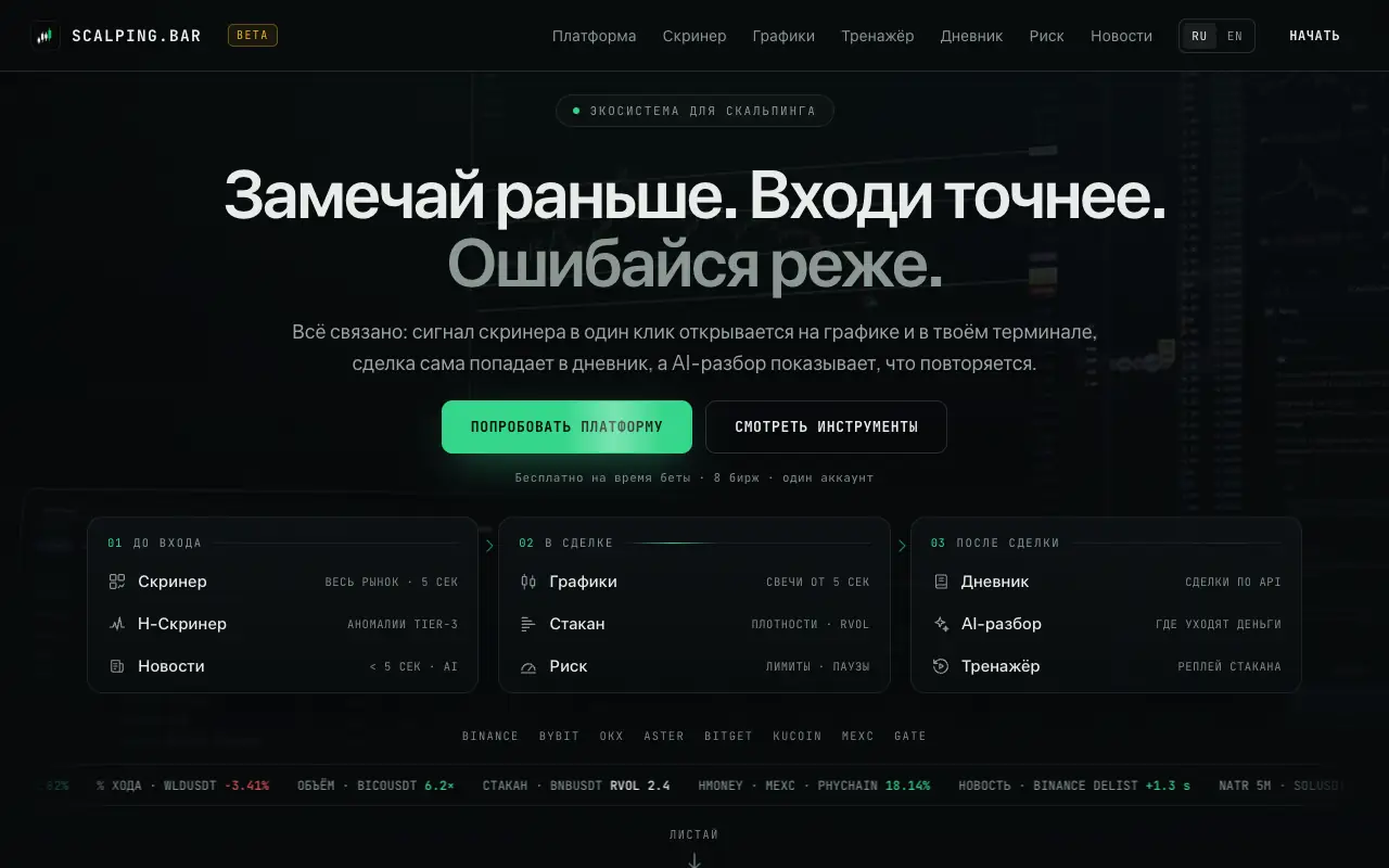 SCALPING.BAR: главная страница scalping.bar 30 сентября 2026