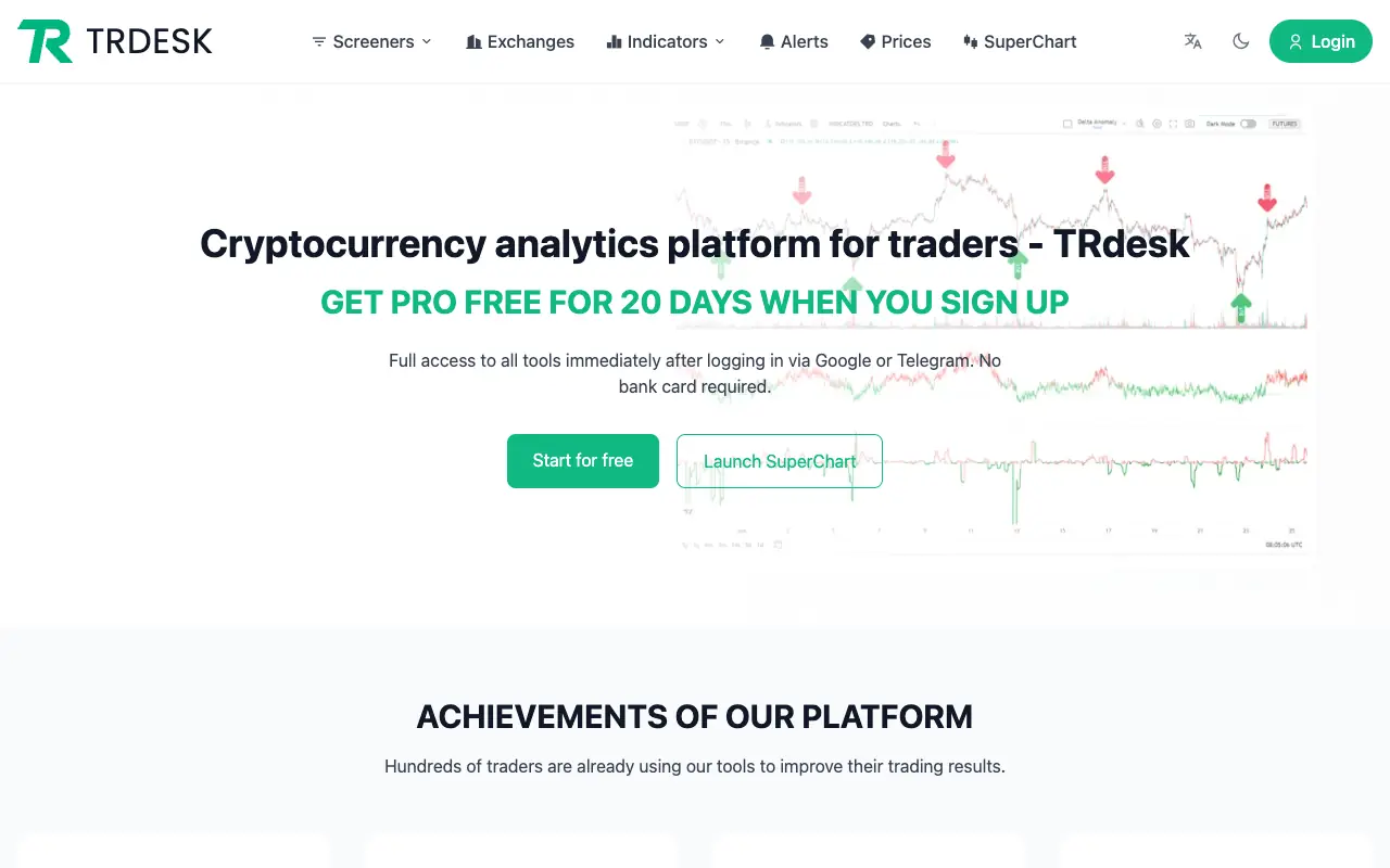 TRdesk: главная страница trdesk.com 30 сентября 2026