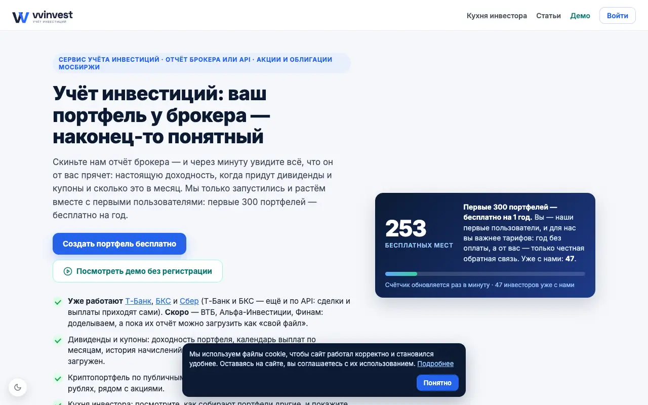 vvinvest: главная страница vvinvest.pro 30 сентября 2026